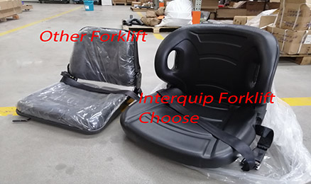 What is the seat of the Interquip forklift?